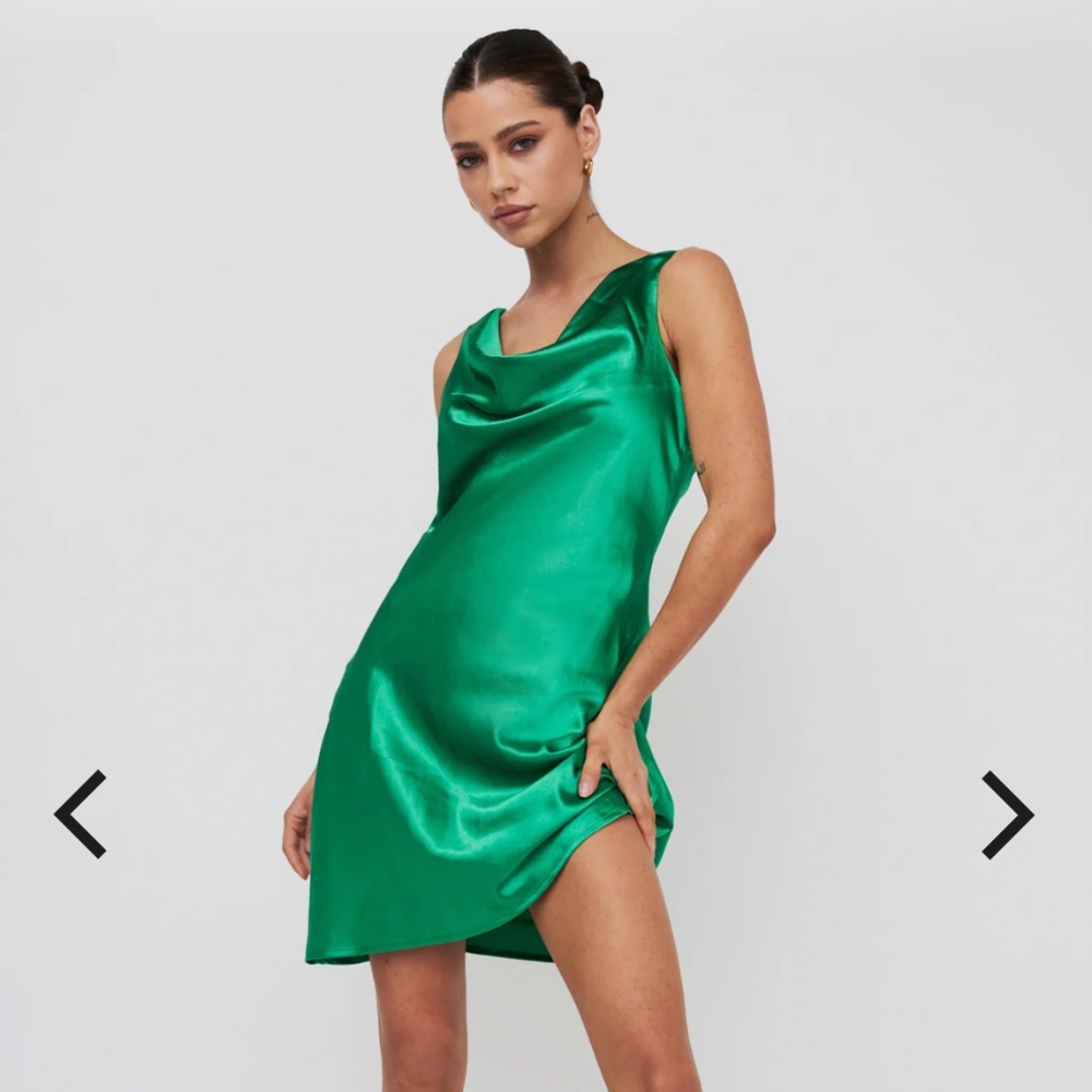 Selfie Leslie Green Satin Dress